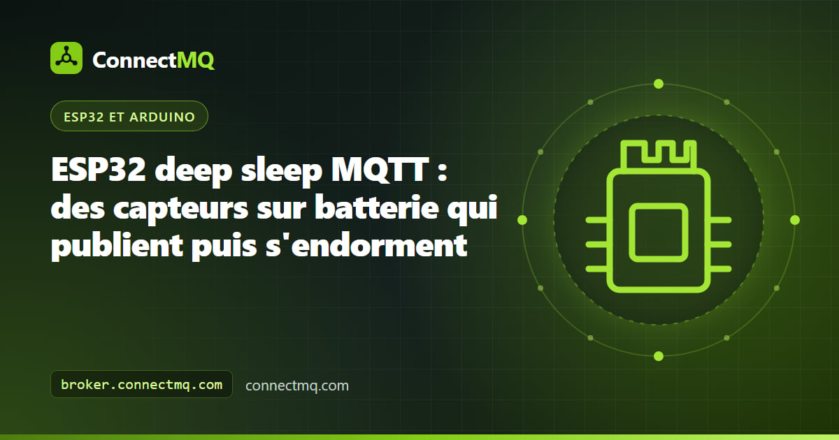 Nœud capteur ESP32 sur batterie se réveillant pour publier dans un cycle ESP32 deep sleep MQTT