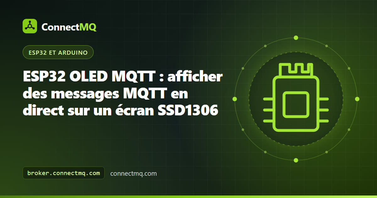 Petit écran SSD1306 sur un ESP32 affichant des valeurs de température dans un afficheur ESP32 OLED MQTT
