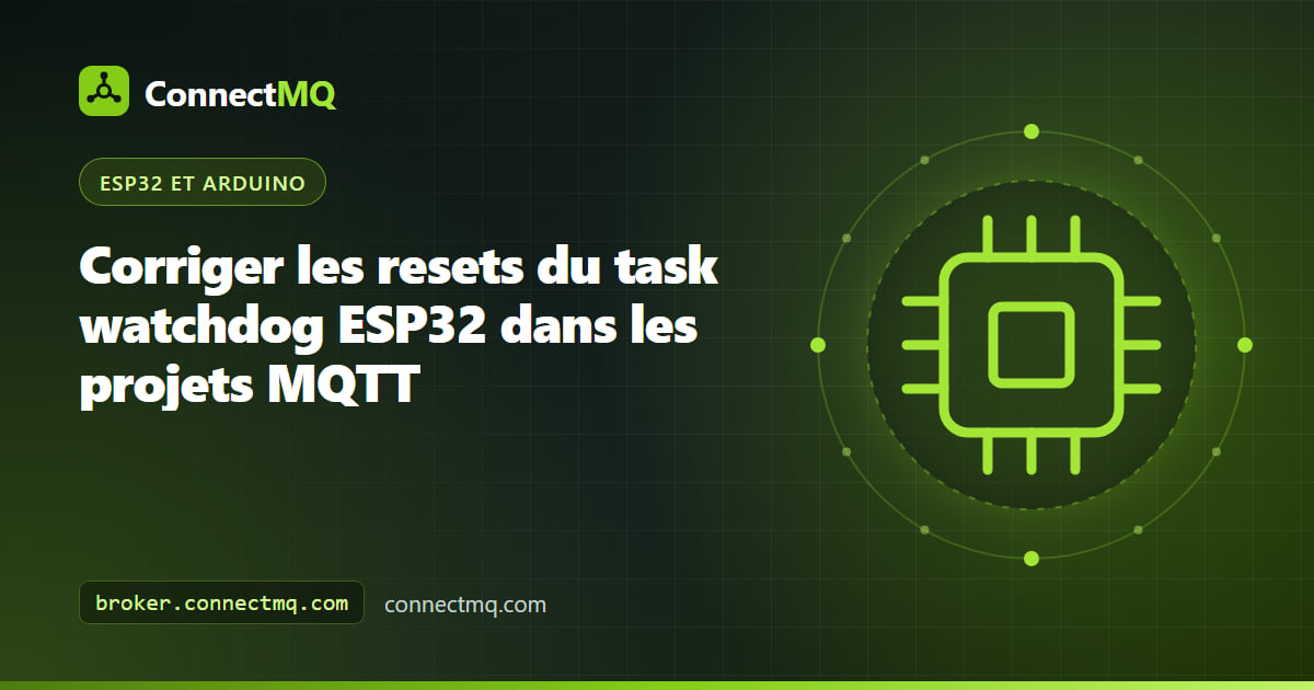 Moniteur série ESP32 affichant une erreur task_wdt dans un projet task watchdog ESP32 MQTT