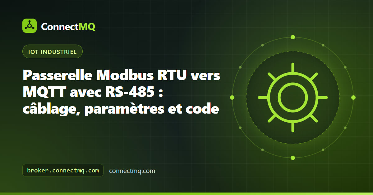 Bus RS-485 de compteurs d'énergie câblé à une petite passerelle Linux qui envoie des messages Modbus RTU vers MQTT dans le cloud