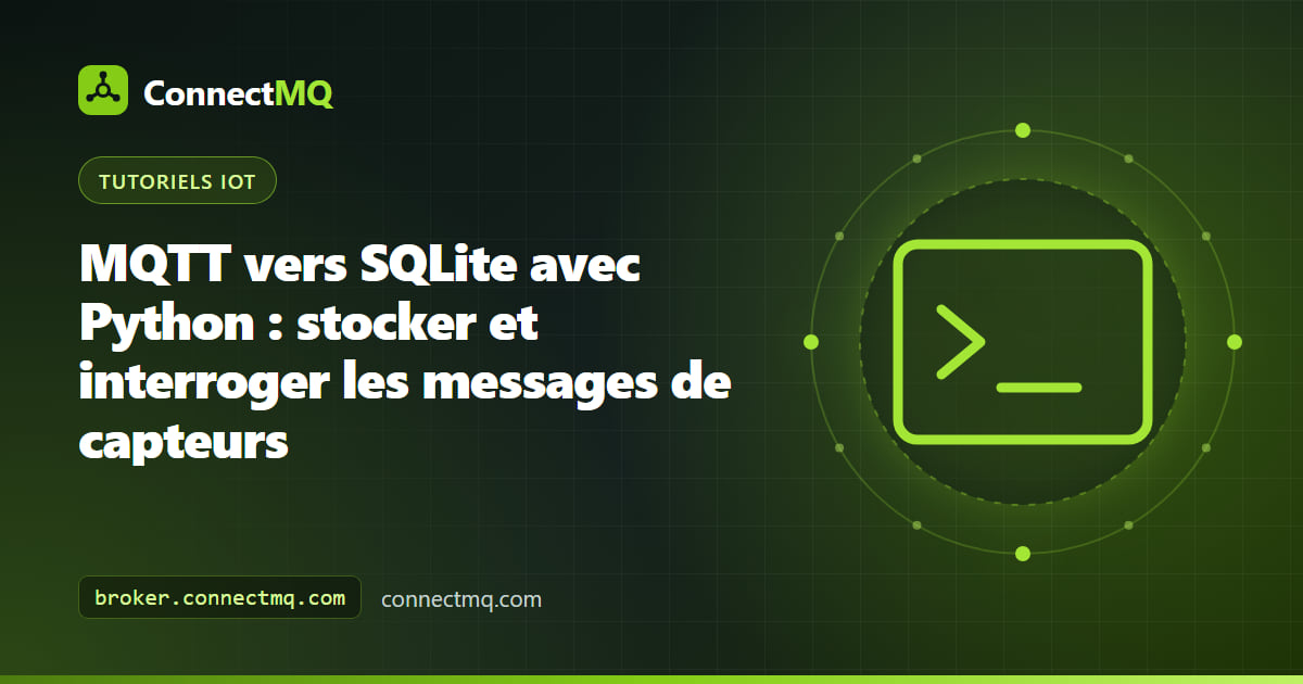 Script Python transférant des données de MQTT vers SQLite avec une table de messages de capteurs horodatés