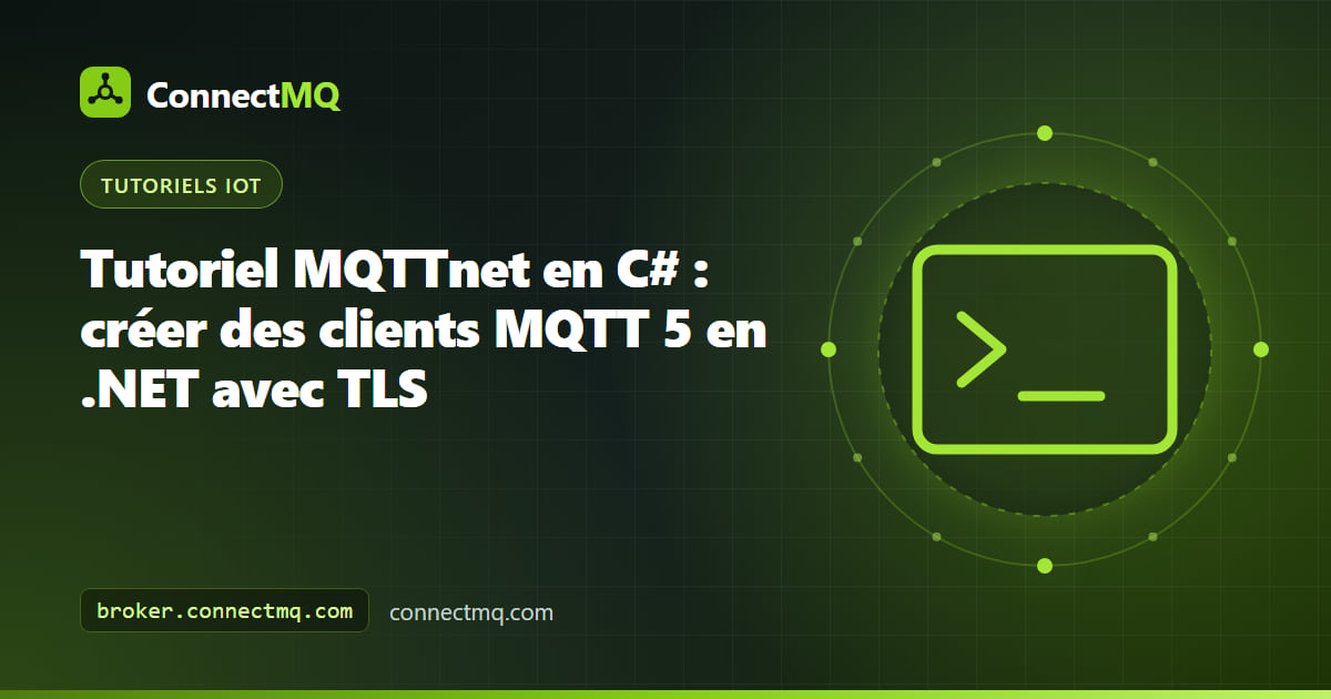 Éditeur de code C# montrant un client MQTTnet publiant des données de capteur vers un broker MQTT cloud