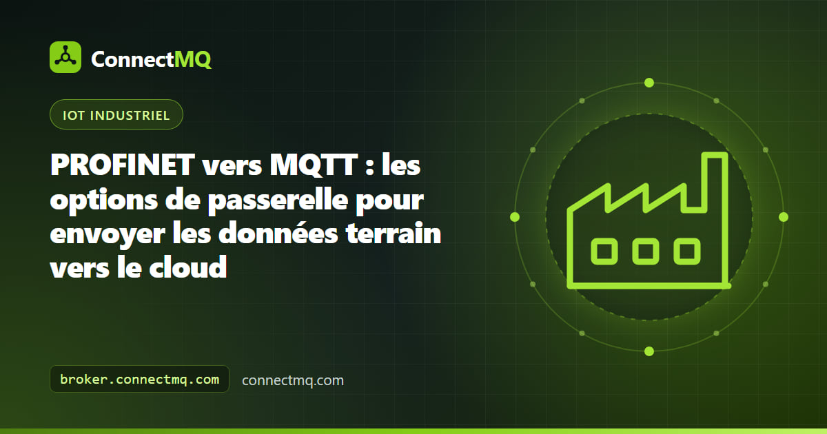Réseau PROFINET d'automate, de variateurs et d'E/S avec une passerelle edge envoyant des données PROFINET vers MQTT à un broker cloud