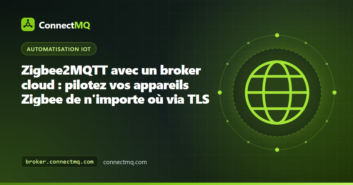 Clé coordinateur Zigbee reliée à un broker cloud Zigbee2MQTT par une liaison TLS sécurisée