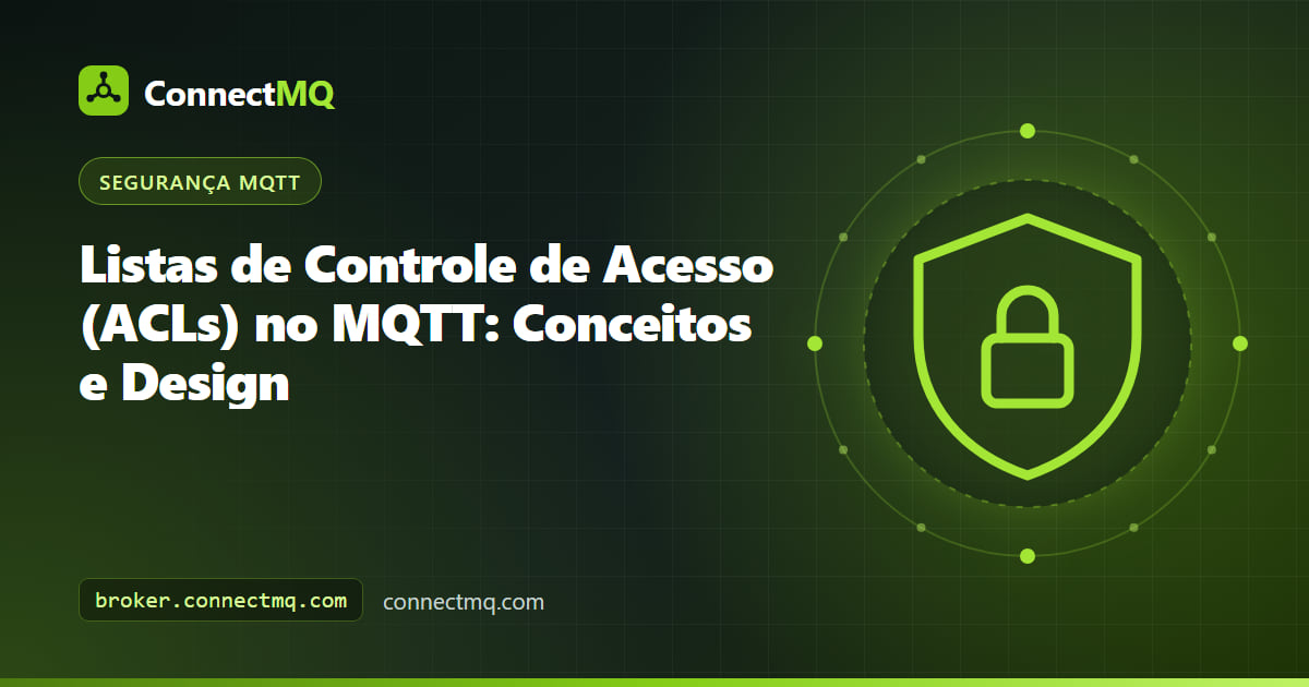 Diagrama de uma ACL MQTT permitindo que um dispositivo escreva no próprio topic de telemetria e leia apenas o próprio topic de comandos