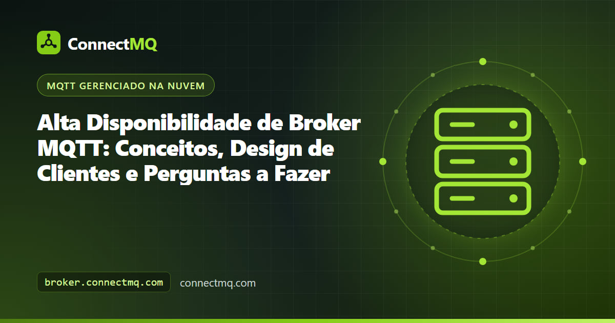 Ilustração de alta disponibilidade de broker MQTT com dispositivos reconectando a um broker após um failover enquanto armazenam mensagens localmente