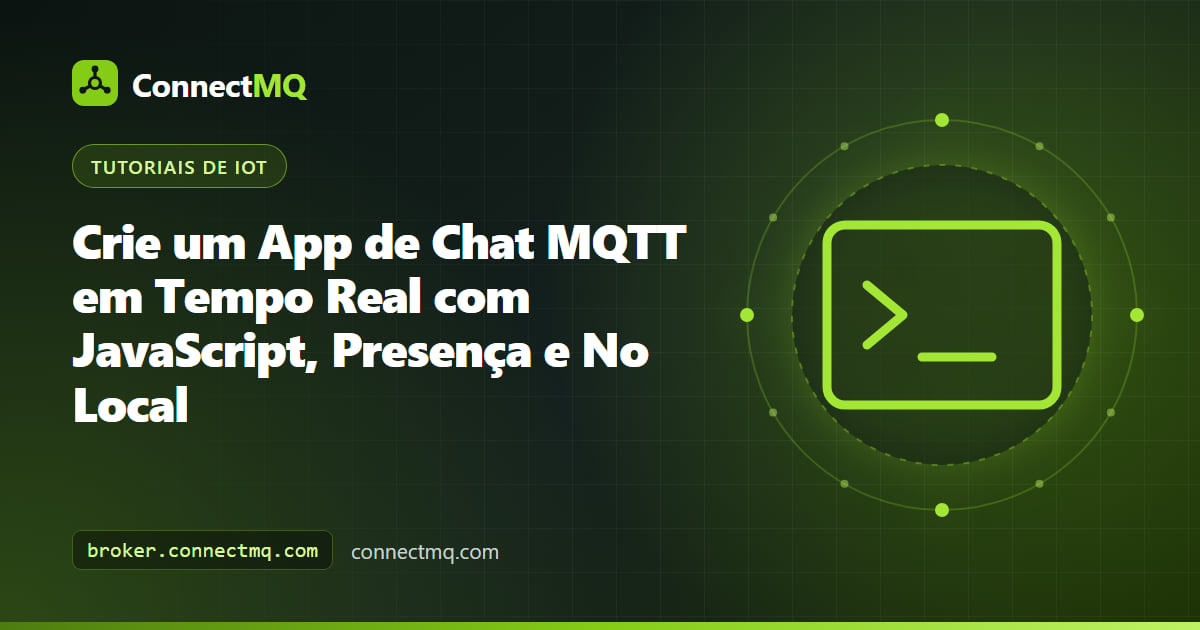 Duas janelas de navegador executando um app de chat MQTT com lista de usuários online e mensagens ao vivo