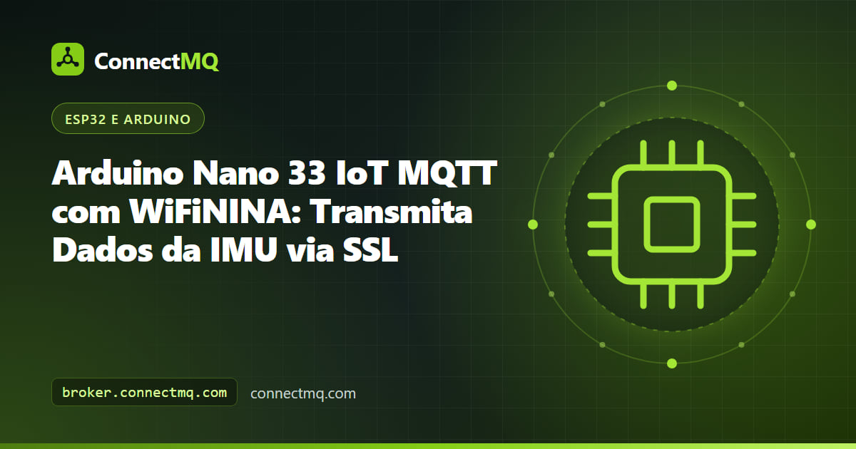 Placa Arduino Nano 33 IoT transmitindo dados do sensor de movimento em uma configuração Arduino Nano 33 IoT MQTT via SSL