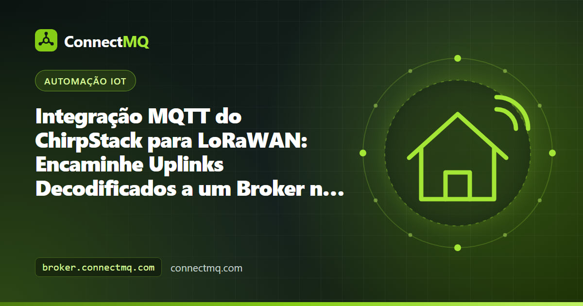 Integração ChirpStack MQTT encaminhando uplinks LoRaWAN decodificados de um network server local para um broker MQTT na nuvem