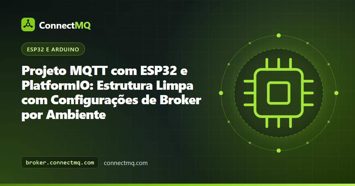 VS Code com PlatformIO mostrando ambientes de desenvolvimento e produção de um projeto ESP32 PlatformIO MQTT