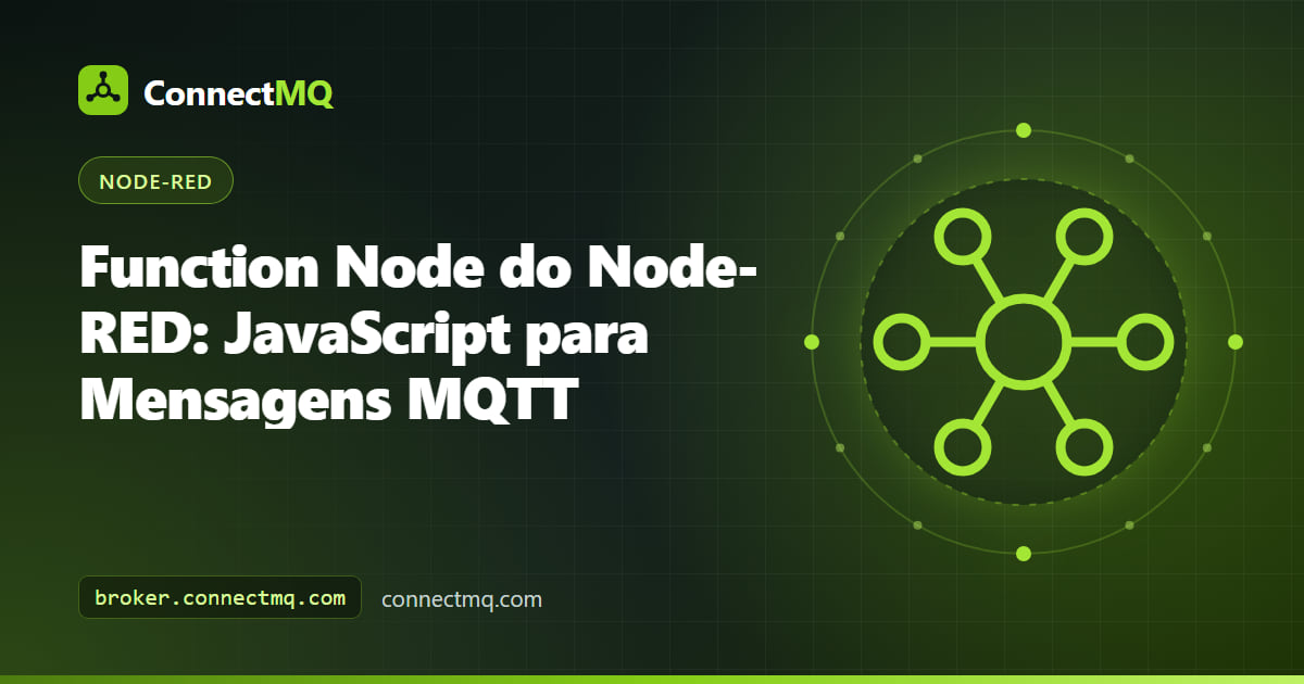 Editor do function node do Node-RED com código JavaScript transformando mensagens MQTT de sensores