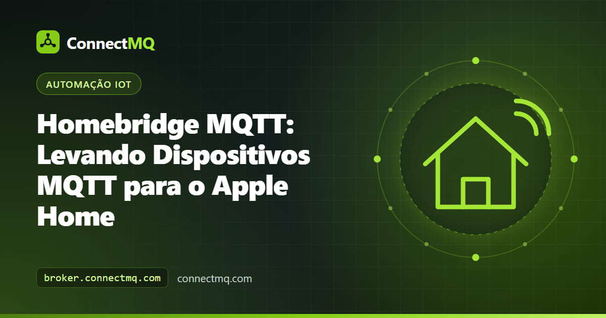 Bridge Homebridge MQTT transformando tópicos de um broker na nuvem em acessórios do Apple Home em um iPhone