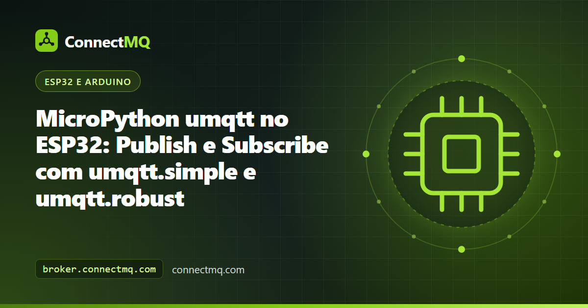 Placa ESP32 executando um script MicroPython umqtt que publica leituras de sensores