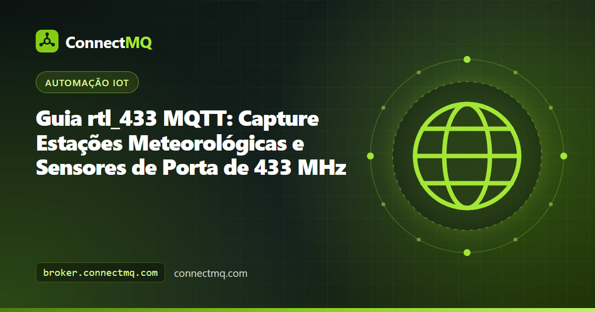 Dongle SDR USB recebendo sinais de sensores sem fio e encaminhando-os como mensagens rtl_433 mqtt