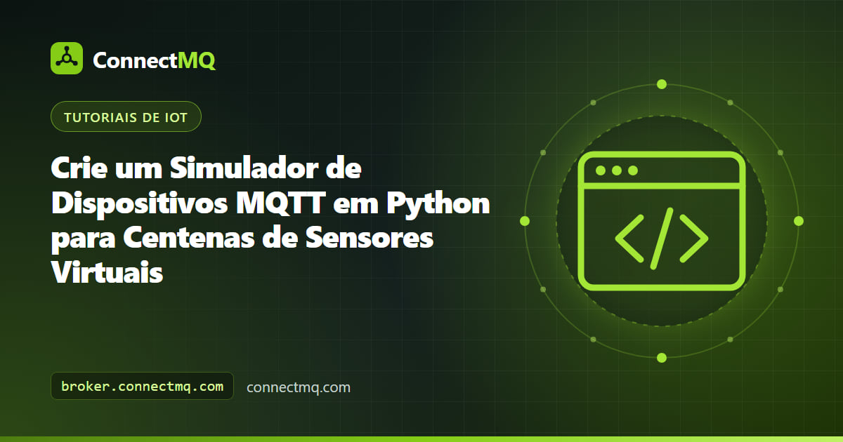 Grade de sensores virtuais alimentando um simulador de dispositivos MQTT que publica leituras de temperatura com ruído em um broker na nuvem