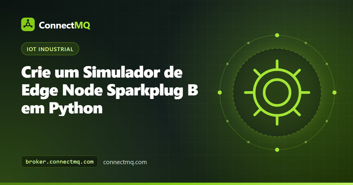 Notebook executando um simulador de edge node Sparkplug B que publica dados de máquina em um broker MQTT na nuvem