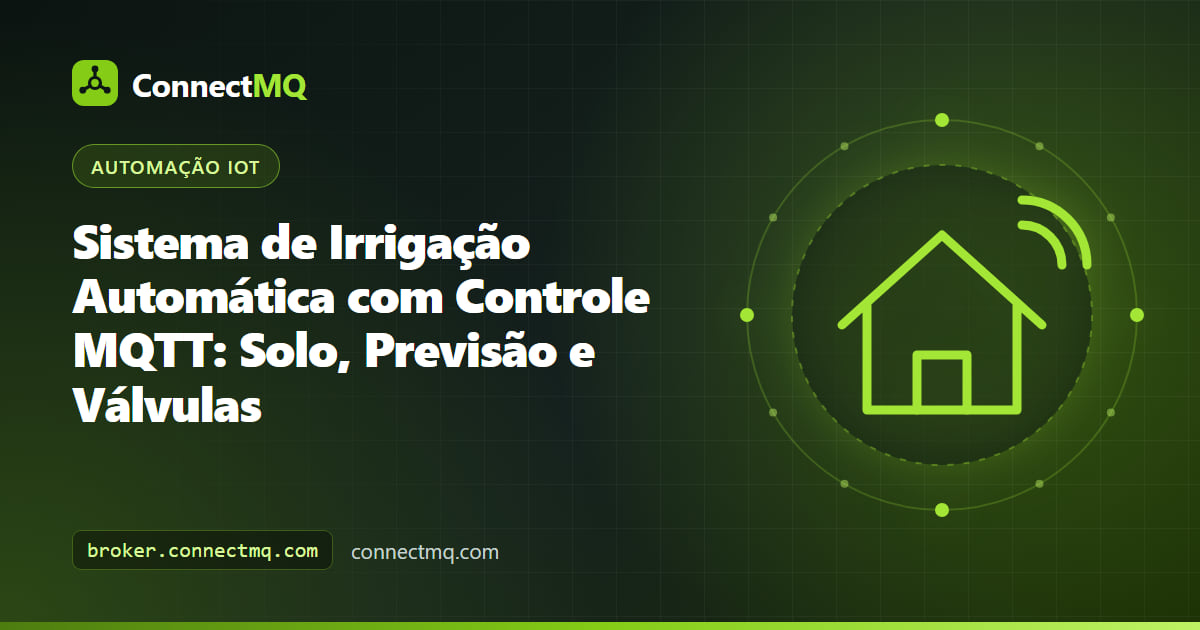 Sistema de irrigação automática com sonda de umidade do solo, válvula solenoide em linha de gotejamento e controlador ESP32 conectado via MQTT
