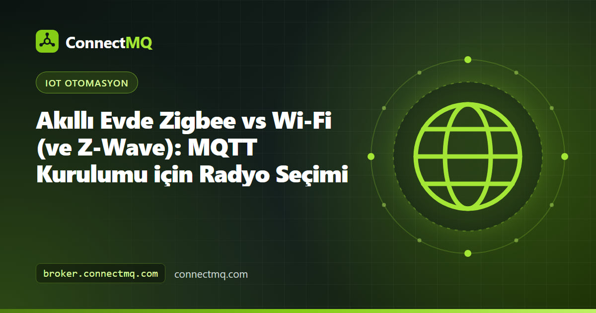 Zigbee, Z-Wave ve Wi-Fi cihazlarının tek bir MQTT broker'a bağlandığı akıllı evde Zigbee vs WiFi karşılaştırması
