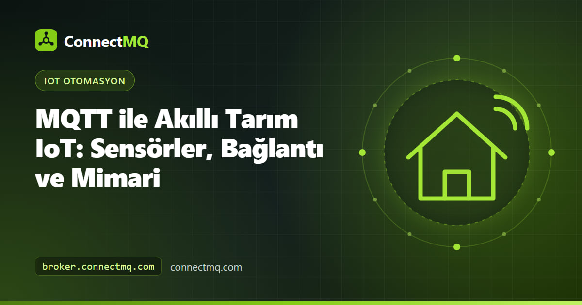 Toprak probları, hava istasyonu, sulama vanaları ve bir MQTT broker'ına veri gönderen LoRaWAN ağ geçidi bulunan akıllı tarım IoT tarlası
