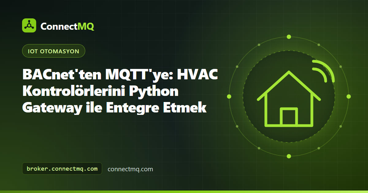 BACnet'ten MQTT'ye entegrasyonda BACnet/IP ağındaki bir HVAC kontrolörünün küçük bir gateway üzerinden bulut broker'a bağlanması