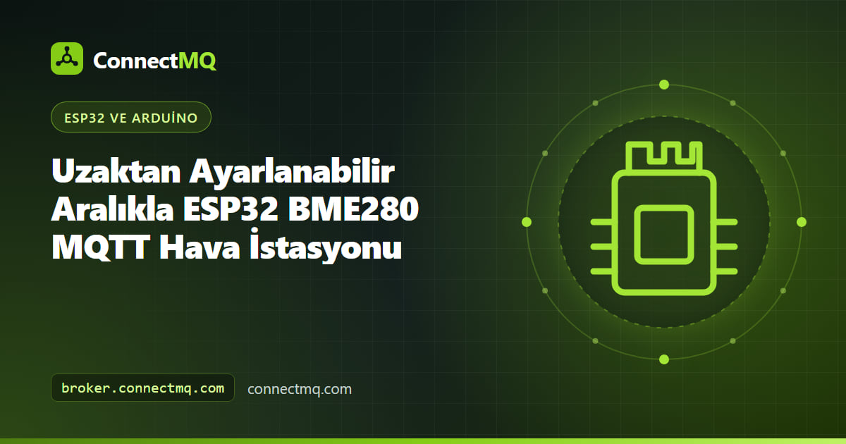Bir esp32 bme280 mqtt hava istasyonunda I2C üzerinden ESP32'ye bağlı, hava durumu verisi yayınlayan BME280 breakout kartı