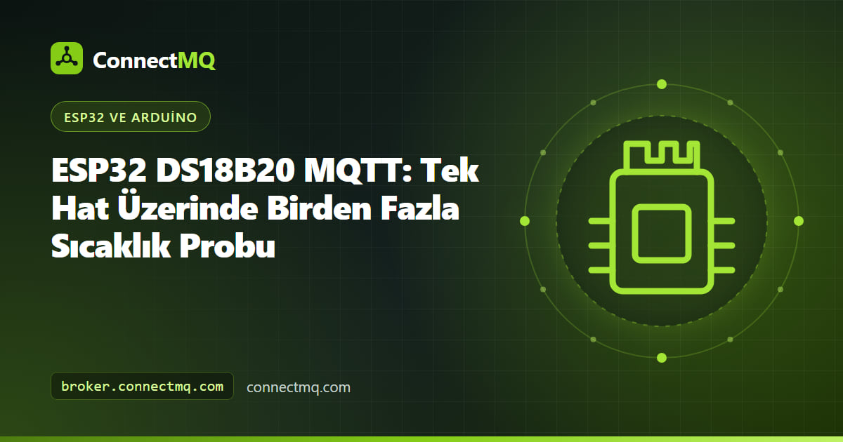 Bir esp32 ds18b20 mqtt sıcaklık izleme kurulumunda tek bir hat üzerinden ESP32'ye bağlı üç su geçirmez DS18B20 probu