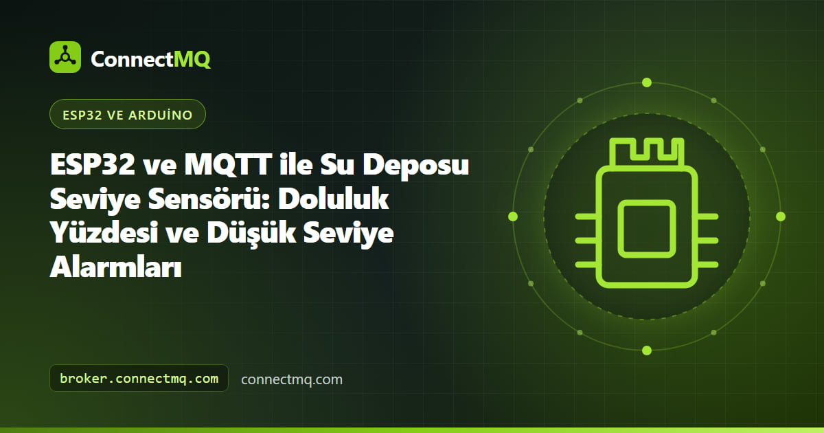 Depo kapağındaki ultrasonik prob ile doluluk yüzdesini MQTT üzerinden gönderen ESP32 su deposu seviye sensörü kurulumu