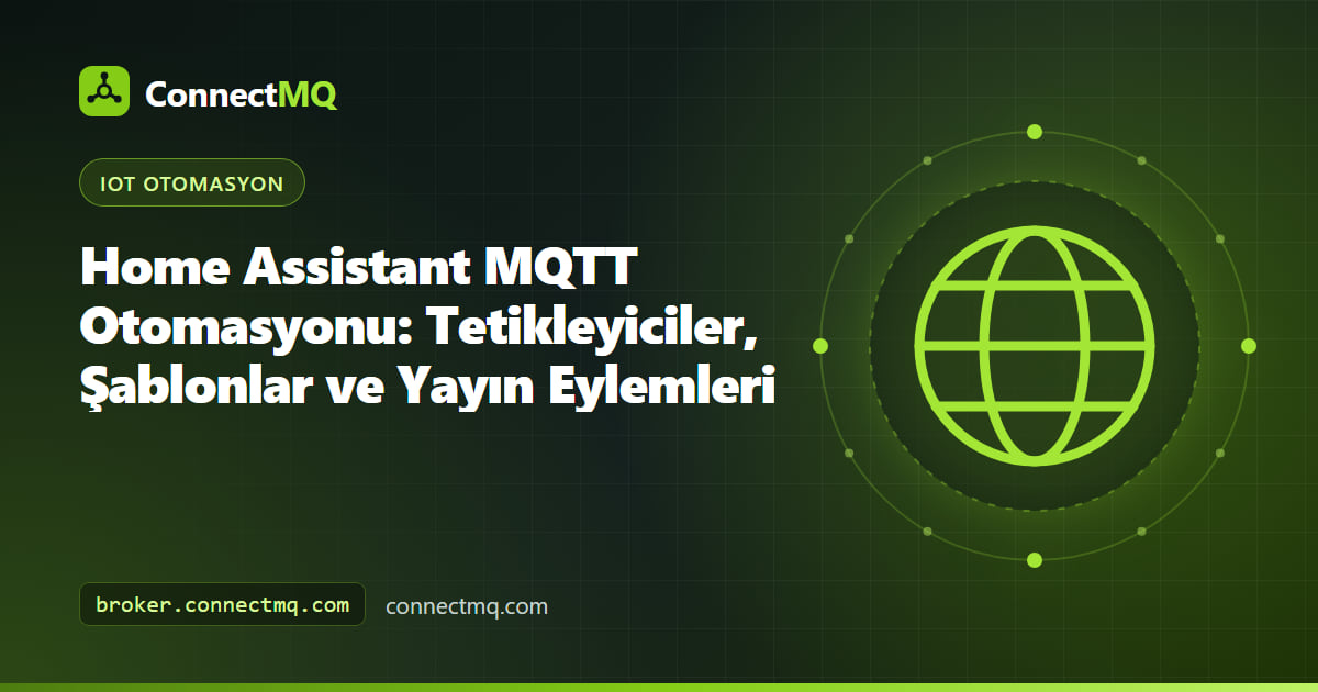 MQTT tetikleyici, şablon koşulu ve bir cihaza yayın eylemi içeren Home Assistant MQTT otomasyon akışı