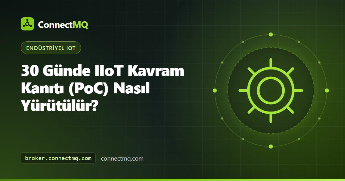 IIoT kavram kanıtını temsil eden bir CNC tezgâhı, gateway ve panonun yanında 30 günlük takvim