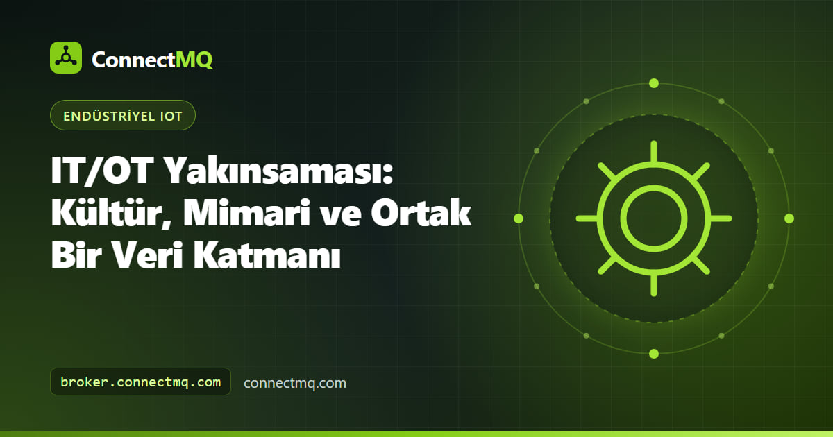 Ortak bir veri katmanıyla birbirine bağlanan IT ofisi ve OT fabrika sahası, IT OT yakınsamasını gösteriyor