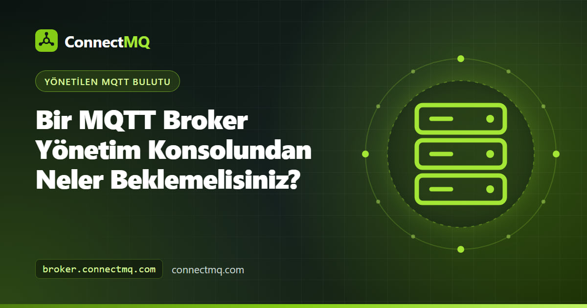 Bağlı istemciler, canlı topic'ler, kimlik bilgileri ve eşik değeri alarmları panellerine sahip bir MQTT broker yönetim konsolu