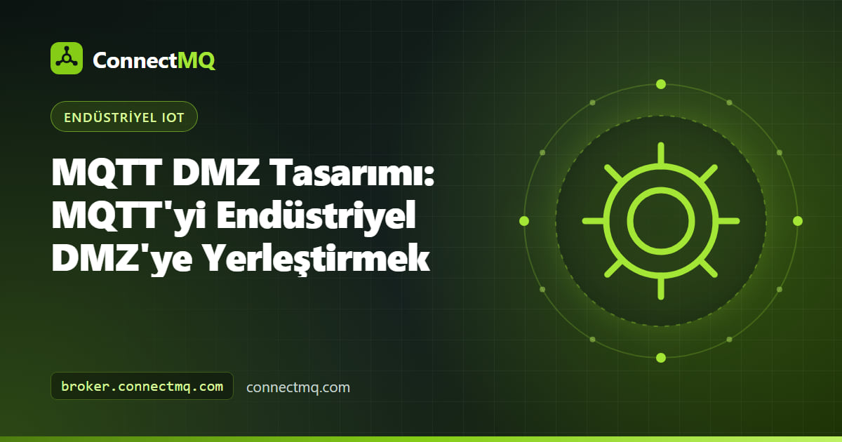 OT bölgesi ile bulut broker'ı arasında bir MQTT DMZ bulunan katmanlı fabrika ağı diyagramı