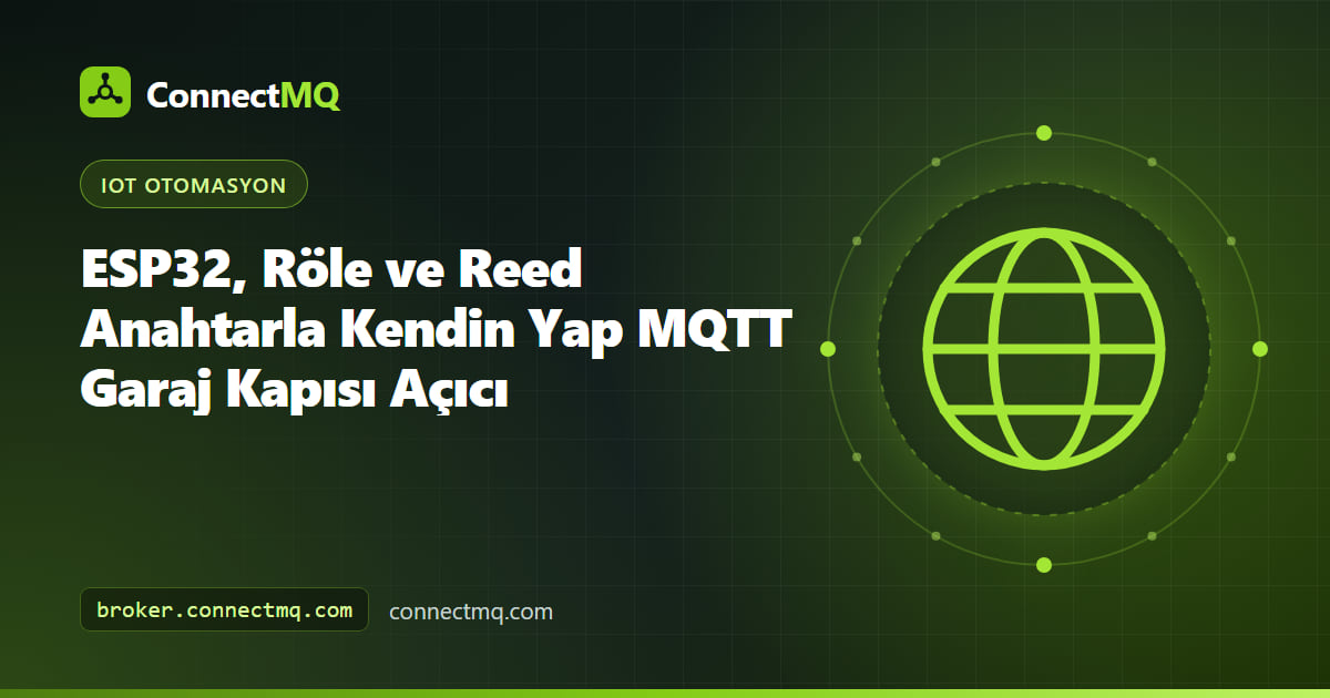 Bir ESP32, röle modülü ve kapı kasasındaki manyetik reed anahtarla yapılmış MQTT garaj kapısı açıcı