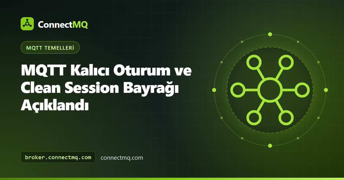 Bağlantısı kesilmiş bir IoT cihazı için abonelikleri ve kuyruktaki mesajları tutan broker'ı gösteren MQTT kalıcı oturum diyagramı