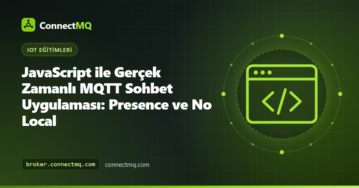Çevrimiçi kullanıcı listesi ve canlı mesajlarla bir mqtt sohbet uygulaması çalıştıran iki tarayıcı penceresi