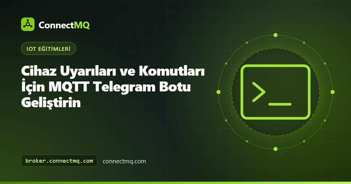 Bulut broker'a bağlı bir mqtt telegram botundan cihaz alarmları alan akıllı telefon sohbet penceresi