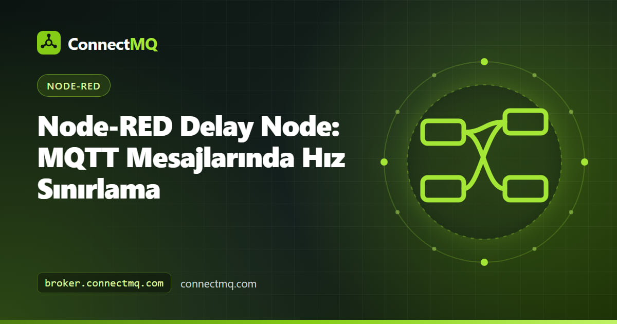 Hızlı bir MQTT mesaj akışını bir broker'a yayınlamadan önce kısan Node-RED delay node'u
