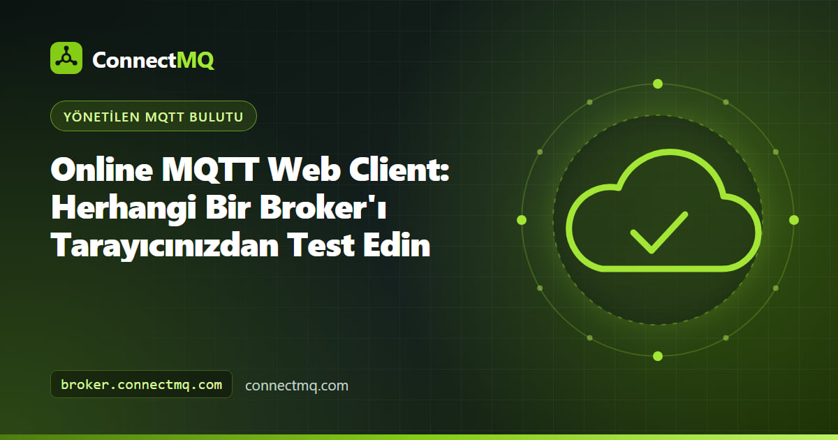 Güvenli WebSocket üzerinden bir bulut broker'daki topic'lere yayın yapan ve abone olan, tarayıcı sekmesinde çalışan online MQTT web client