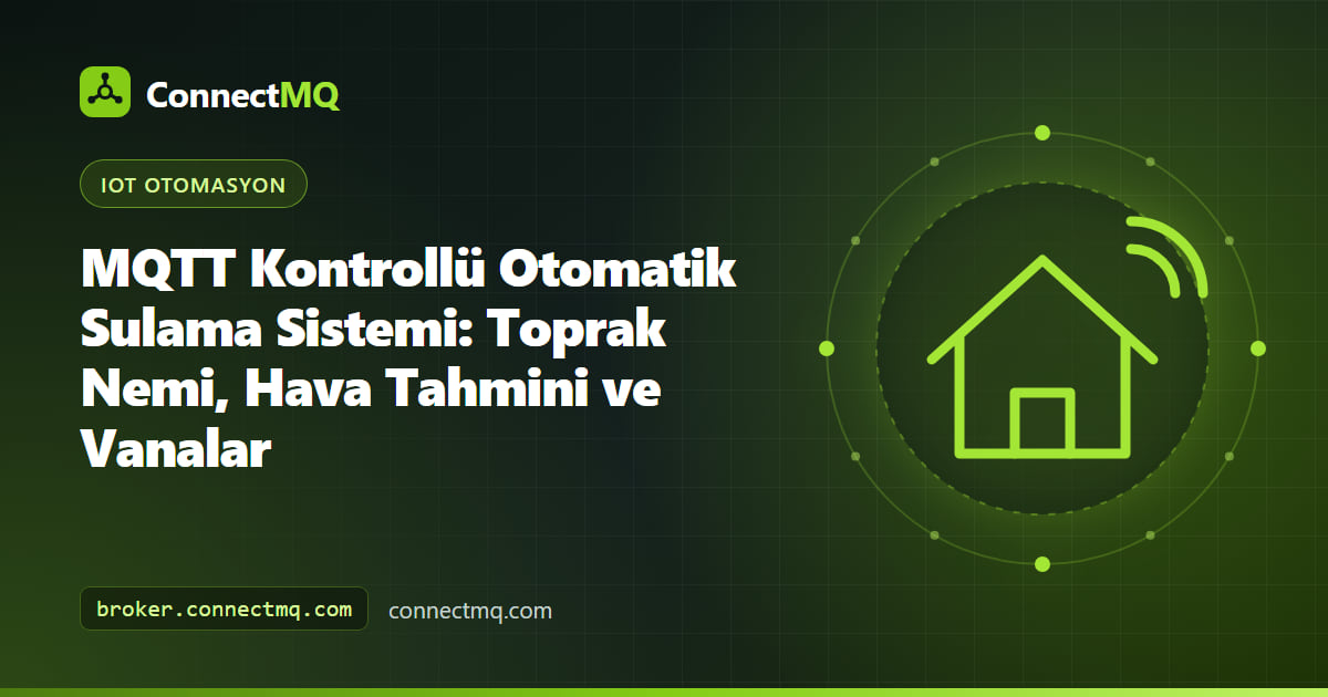 Toprak nemi probu, damla sulama hattında bir solenoid vana ve MQTT ile bağlı bir ESP32 kontrolcüsünden oluşan otomatik sulama sistemi