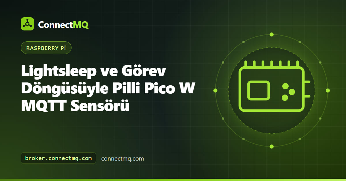 Bir bulut broker'a pico w pilli mqtt okuması göndermek için periyodik olarak uyanan, pil yuvası üzerindeki Raspberry Pi Pico W