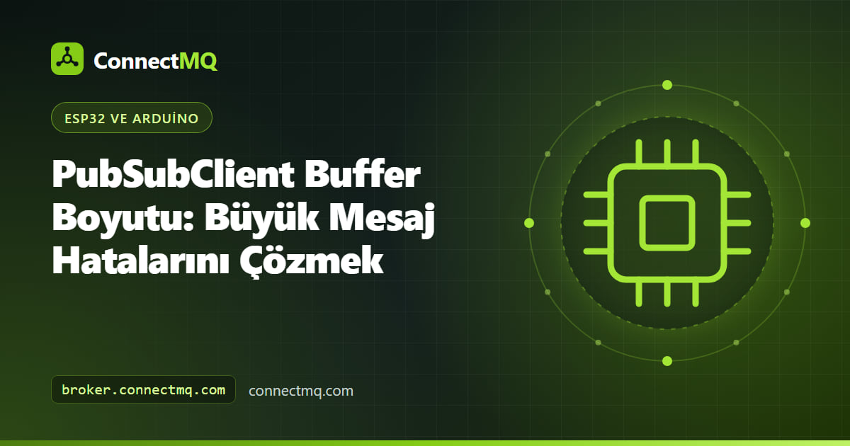 Bir mikrodenetleyicide küçük PubSubClient buffer boyutunu taşıran bir MQTT paketinin diyagramı