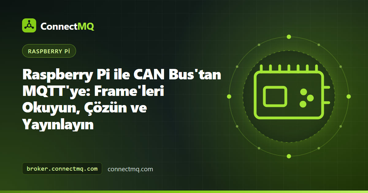 Bir araç veri yoluna bağlı CAN HAT'li Raspberry Pi, Raspberry Pi CAN bus MQTT gateway'ini gösteriyor