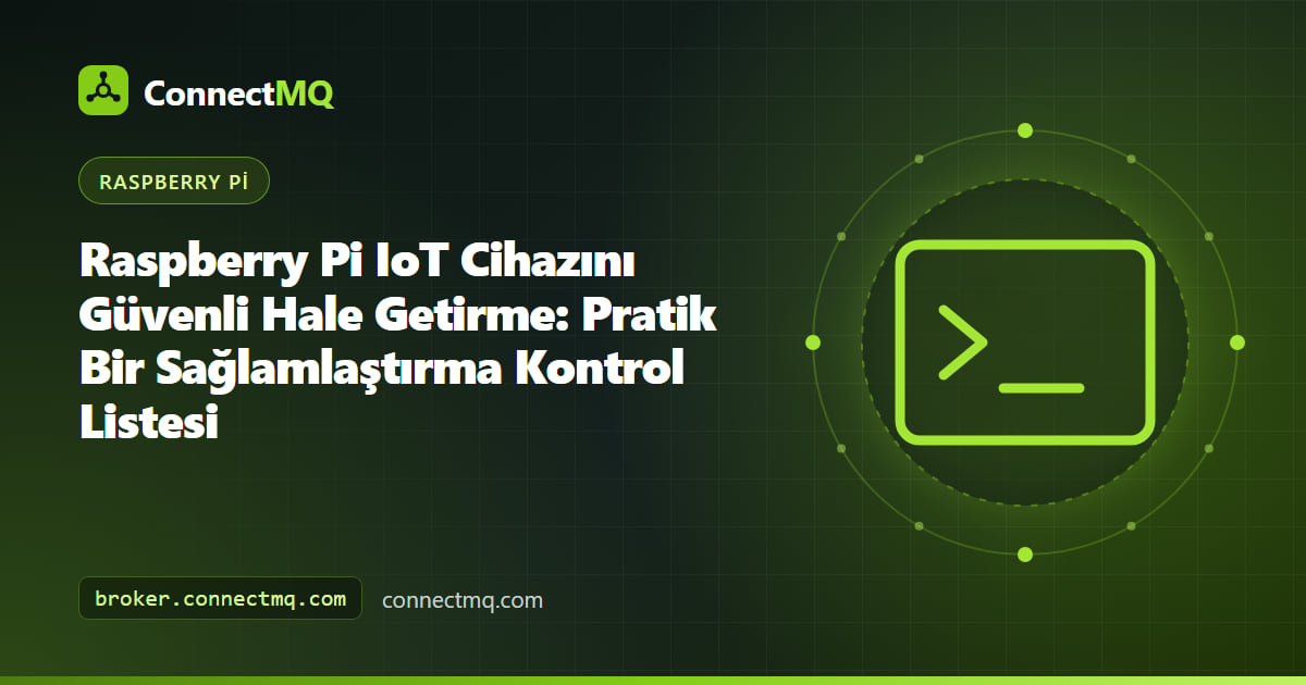 Raspberry pi iot güvenliğini sağlamayı anlatan, şifreli bir MQTT bağlantısıyla asma kilit ve güvenlik duvarı kalkanı arkasındaki Raspberry Pi