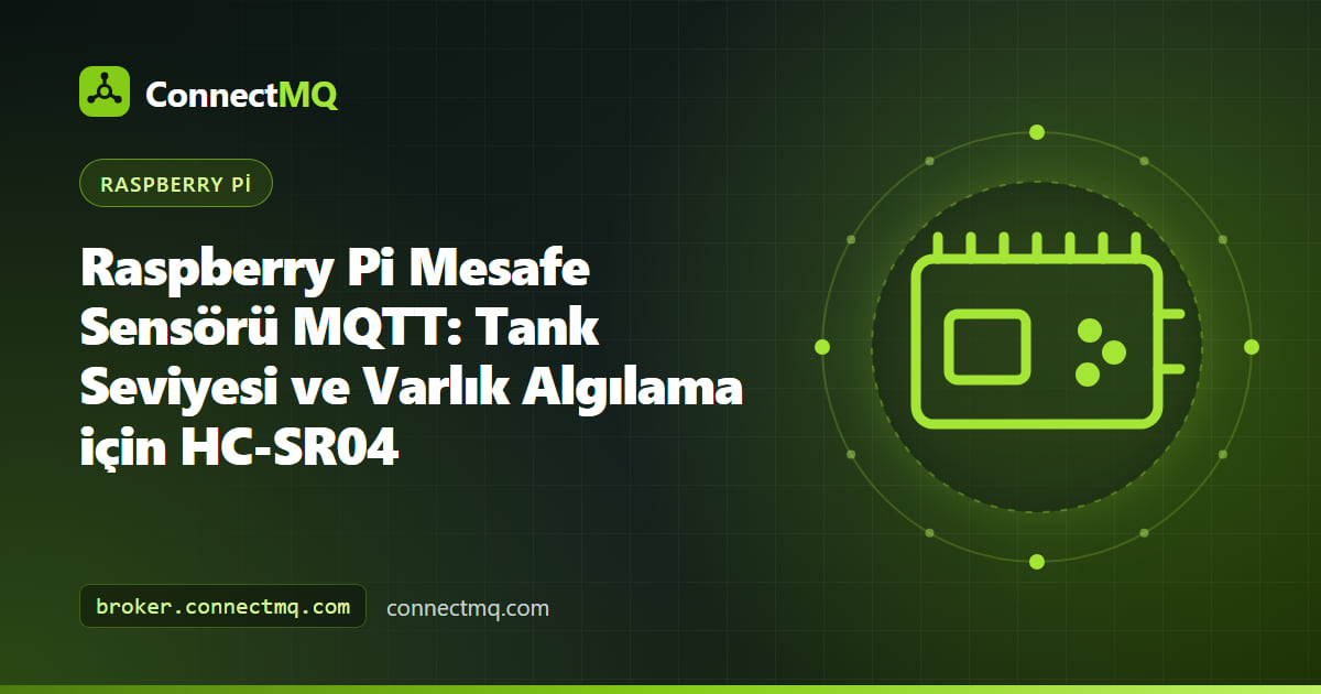 Bir su tankının üzerine monte edilmiş ve seviye ölçümlerini gönderen bir Raspberry Pi'ye bağlı HC-SR04 ultrasonik sensör; Raspberry Pi mesafe sensörü MQTT projesi