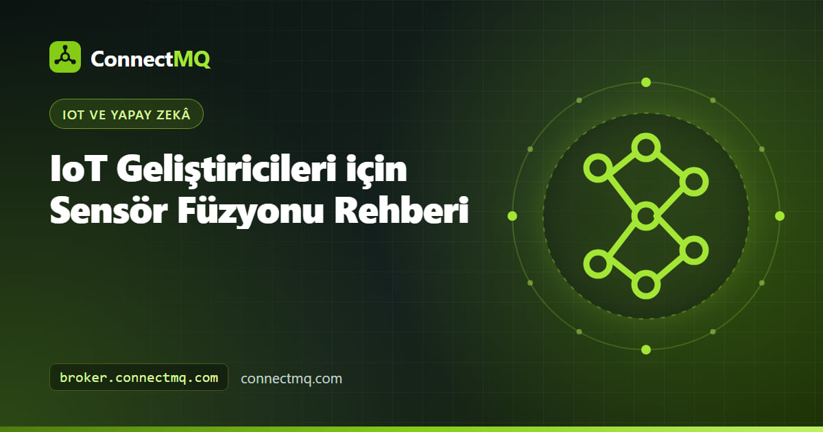 İvmeölçer ve jiroskop okumalarını tamamlayıcı filtreyle birleştirip MQTT üzerinden yayınlanan kararlı bir eğim açısı üreten sensör füzyonu diyagramı