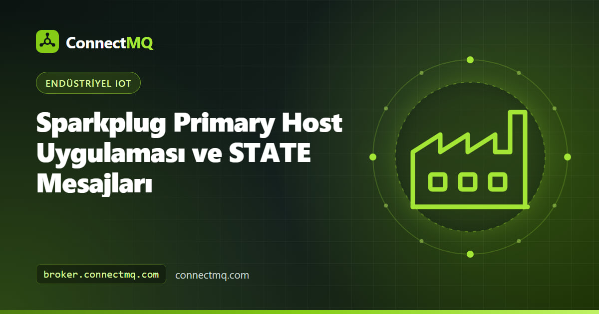 Edge node'ların birth göndermeden önce izlediği çevrimiçi STATE mesajını yayınlayan Sparkplug primary host uygulaması